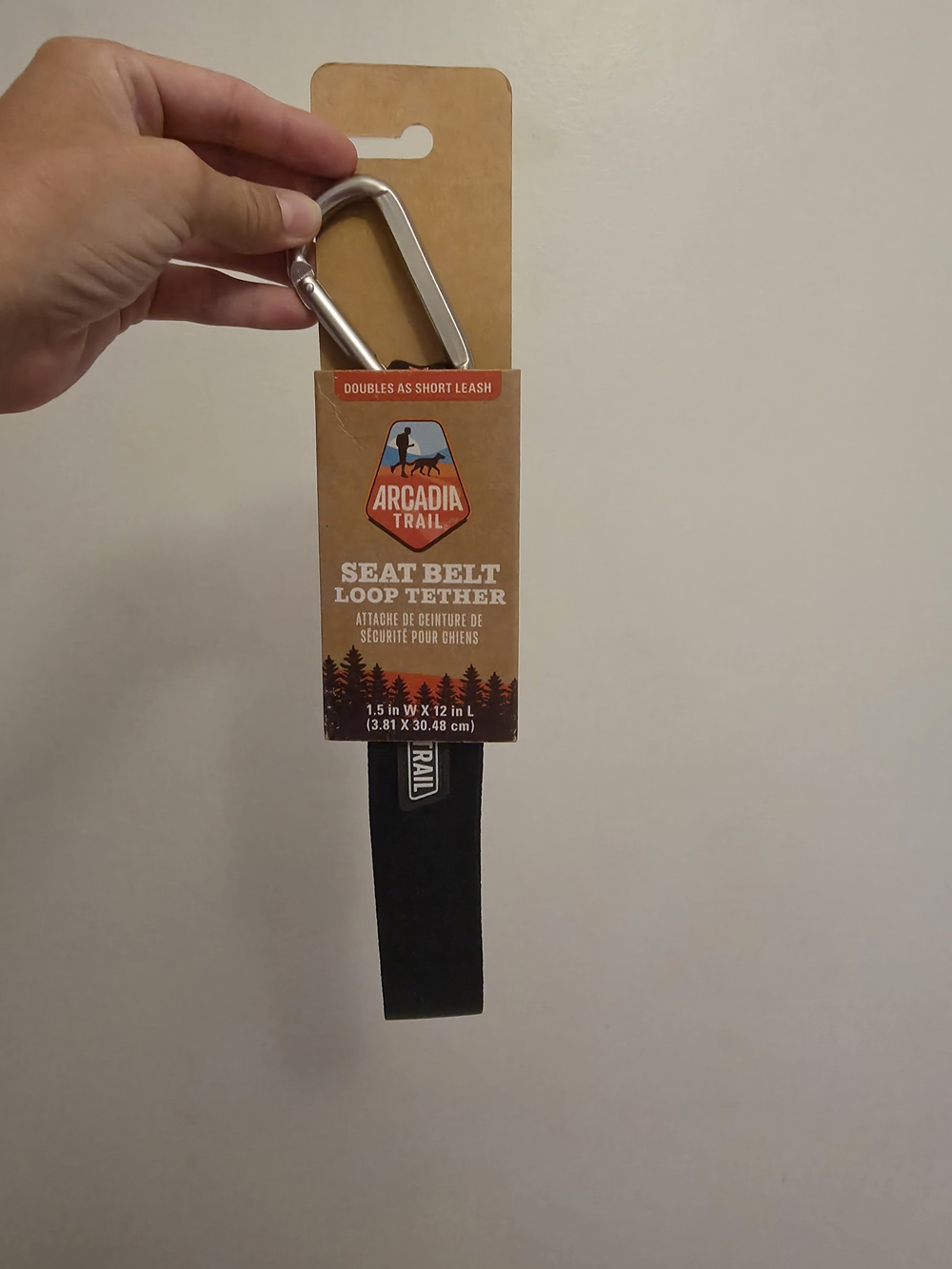 Arcadia Blue Seat Belt Loop Tether with Silver Carabiner